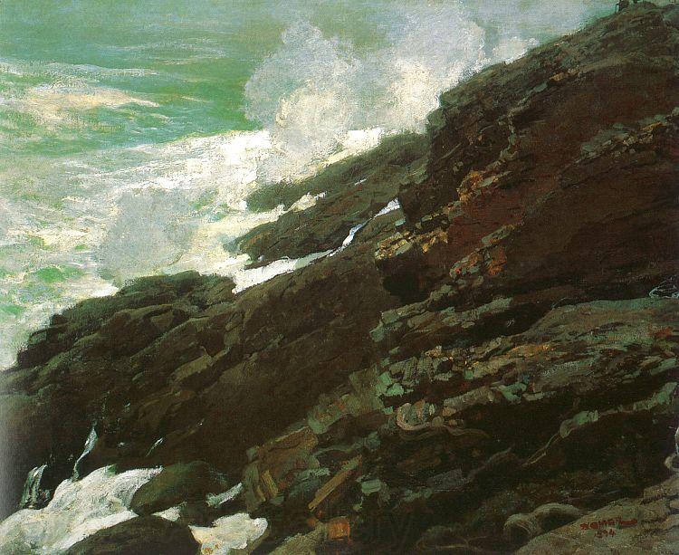 Winslow Homer High Cliff, Coast of Maine Norge oil painting art